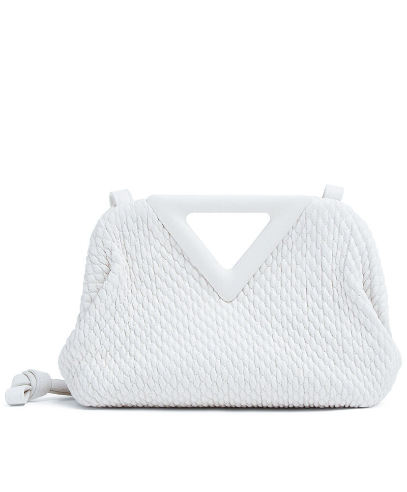 Bottega Veneta Point Top Handle Bag Lambskin Cream